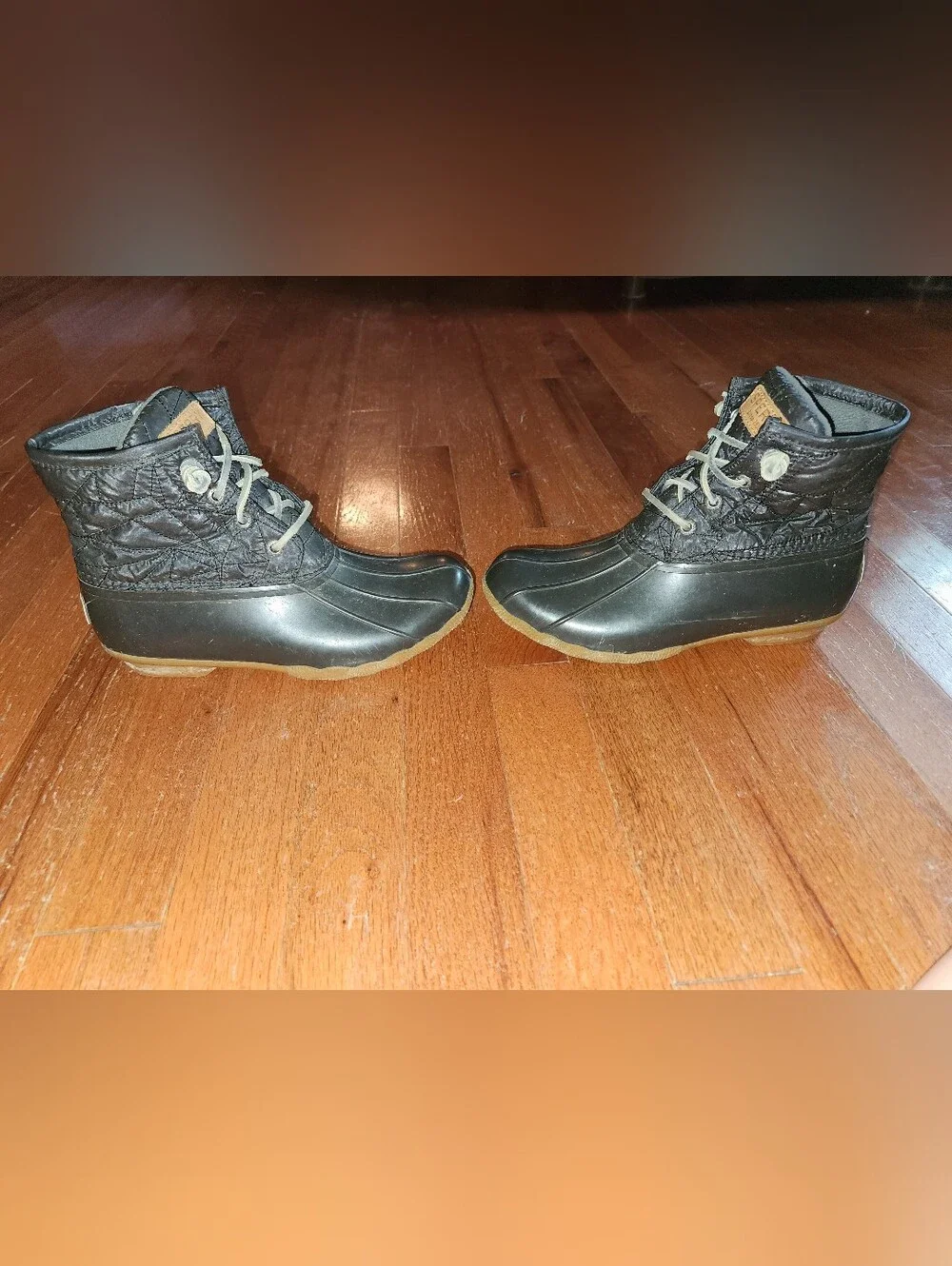 Sperry Women’s Black Duck Boots - Quilted Upper
